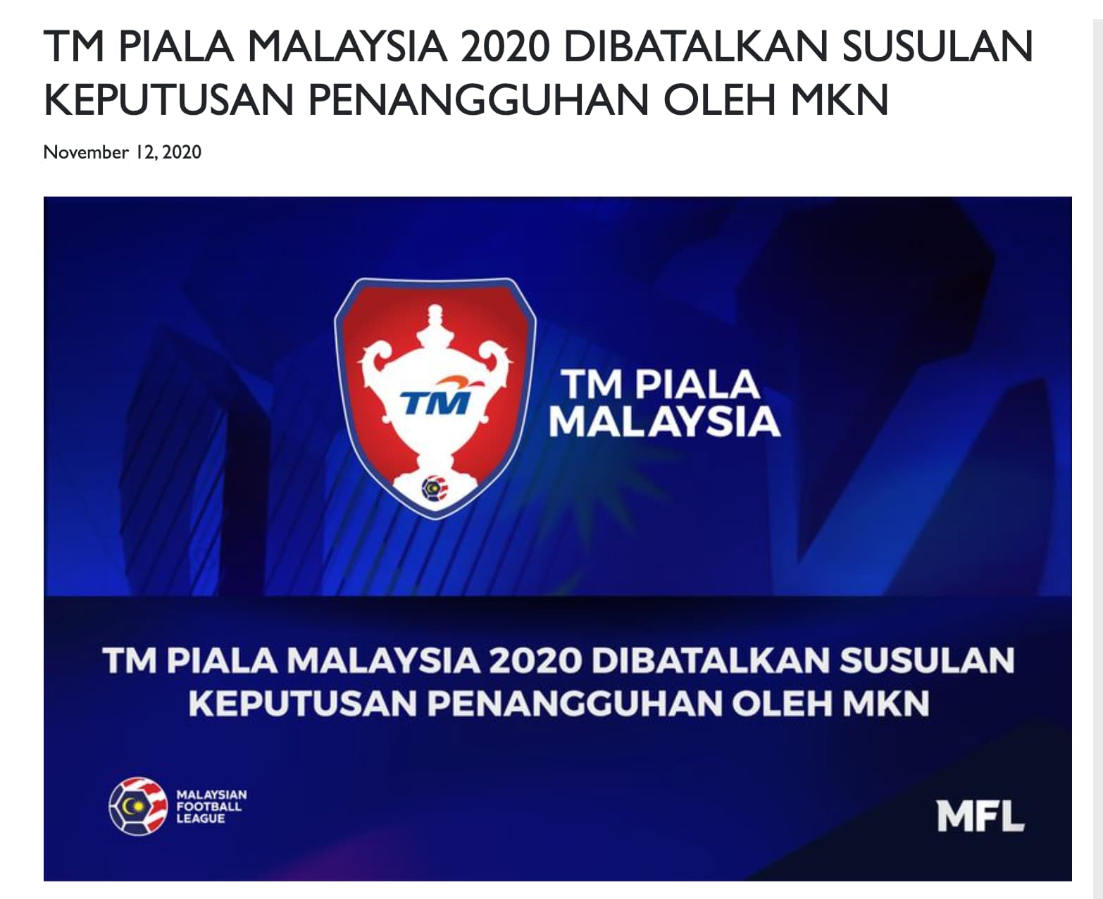 Cmco影響 マレーシアカップは中止 Masakiマレーシア 子連れ移住ブログ